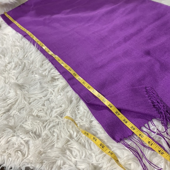 PICCHU+Bold scarf wrap fringed baby alpaca and silk raw hem made in Peru 32x86” - Picture 6 of 7